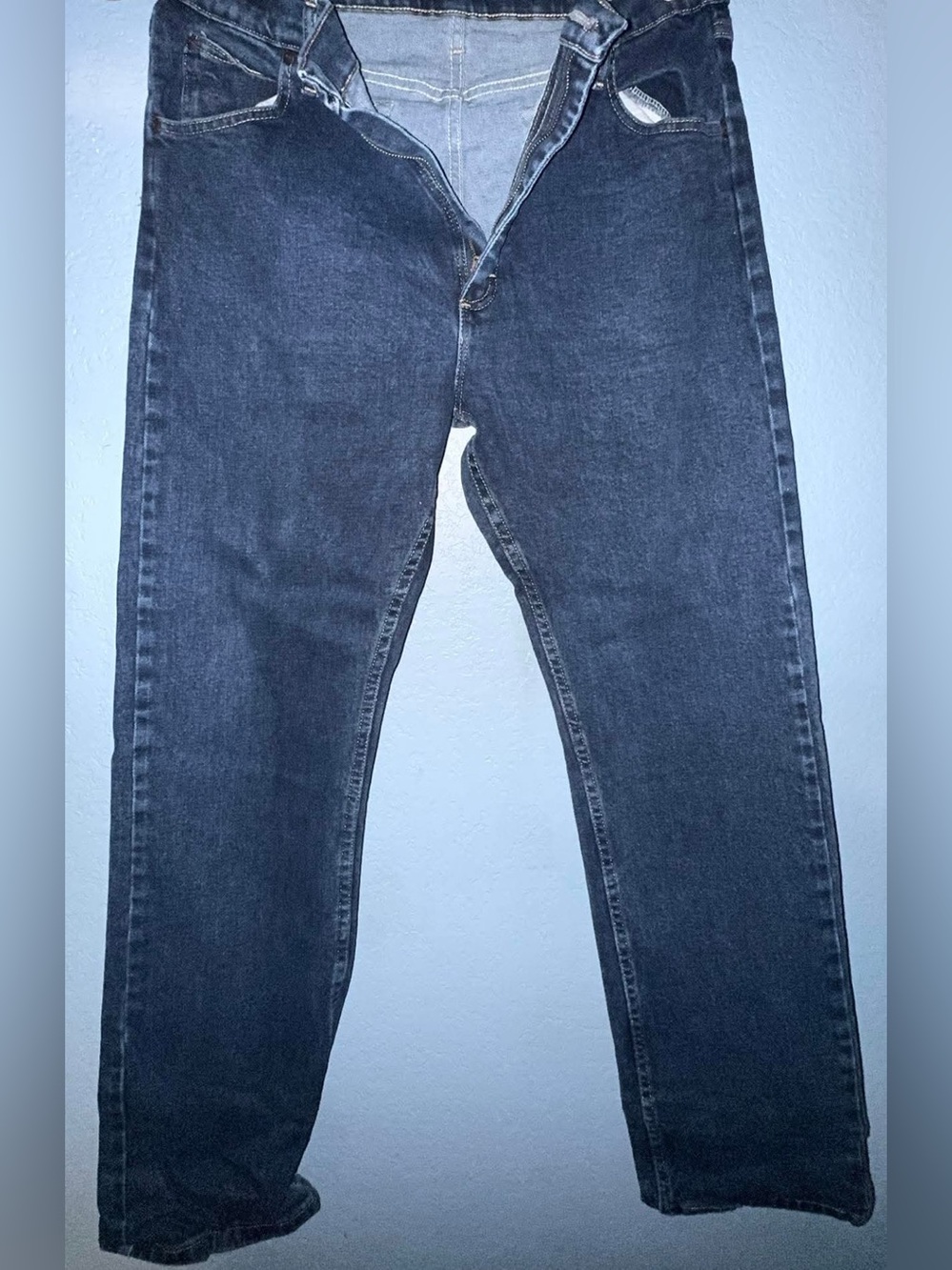 Wrangler Men's Dark Blue Slim Straight Jeans